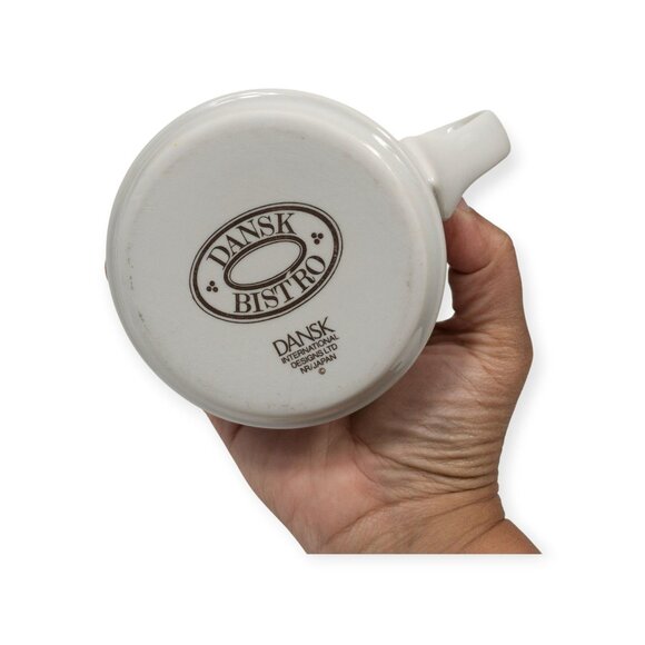 Dansk Bistro Blue Rim Ceramic Sugar & Creamer Set With Lids - Picture 4 of 11